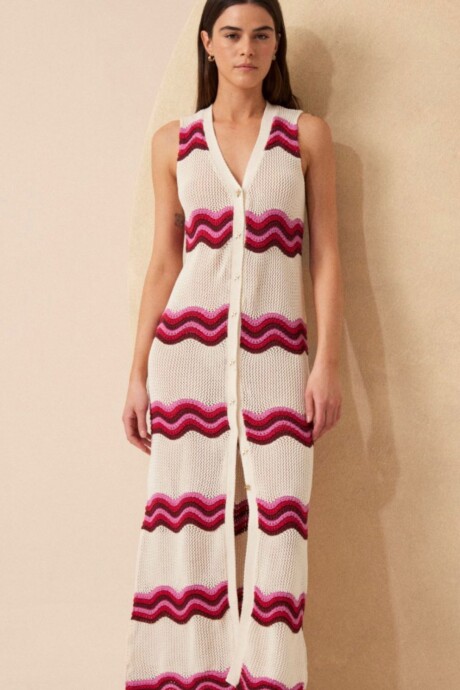 VESTIDO CAMILLIE CRUDO-BORDO