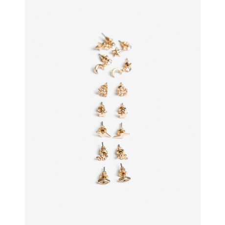 Set De Aros Pasantes Lucky Dorado