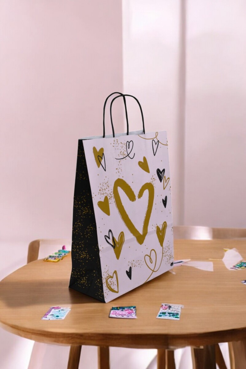 Bolsa 22x10x30 cm. - GOLD HEART 