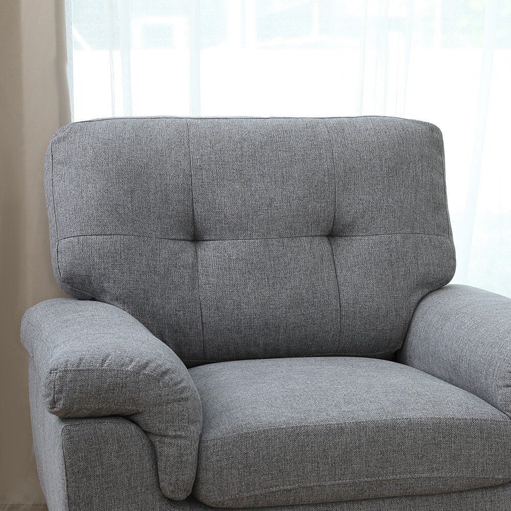 BUTACA Tela y Madera Natural Living - Lamona Gris Oscuro