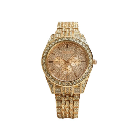 Reloj Pulsera Mujer Diseño Elegante Malla Esfera con Brillos Dorado
