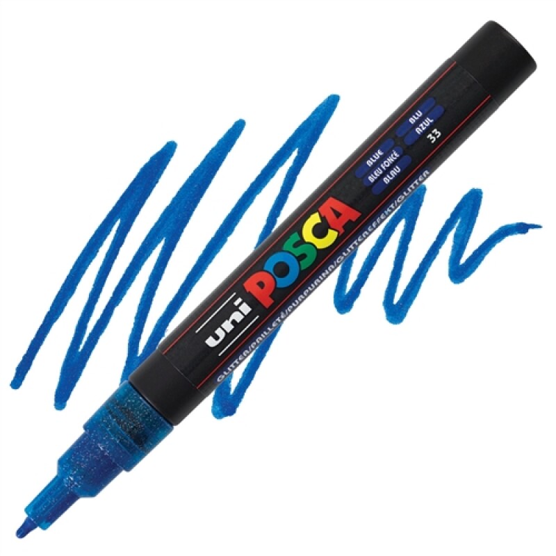 Marcador Uni Posca 1,3Mm Azul Glitter #MARCADOR UNI POSCA 1,3MM AZUL GLITTER
