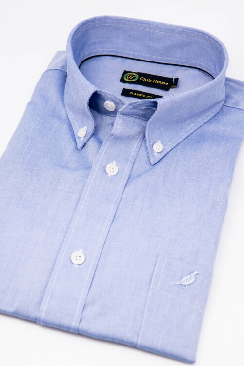 Camisa Club House Button Down - Non Iron Celeste