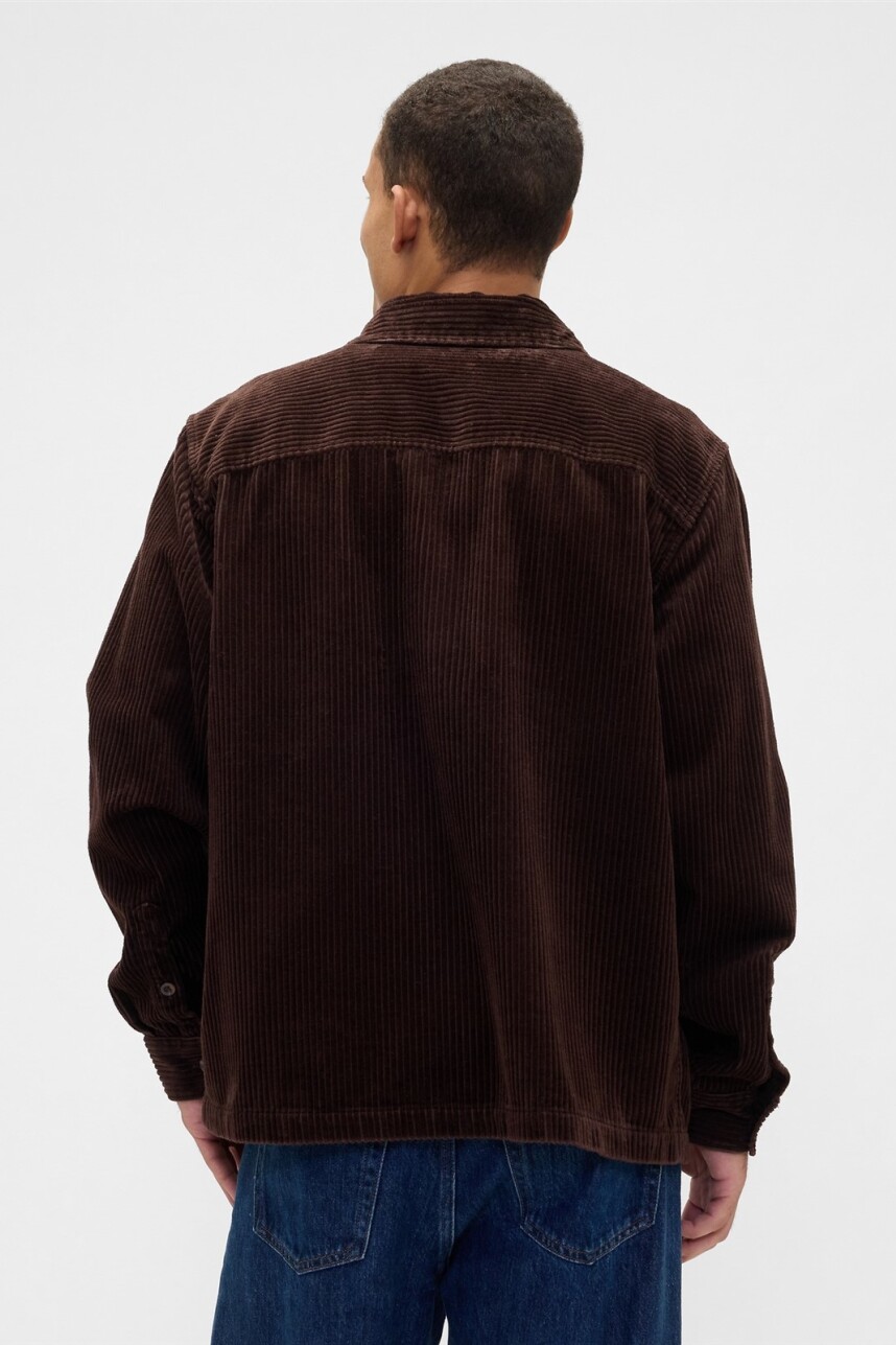 Sobrecamisa De Pana Hombre Dark Brown 1