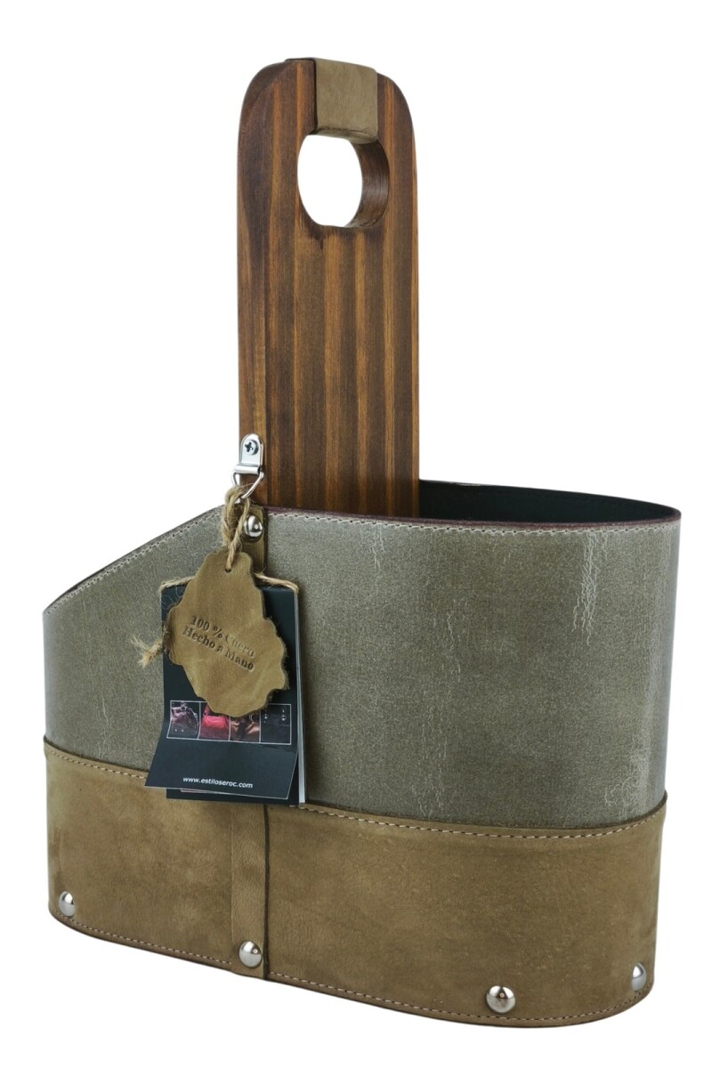 Matera de Cuero Vacuno Legítimo con Estructura Integral de Madera Verde