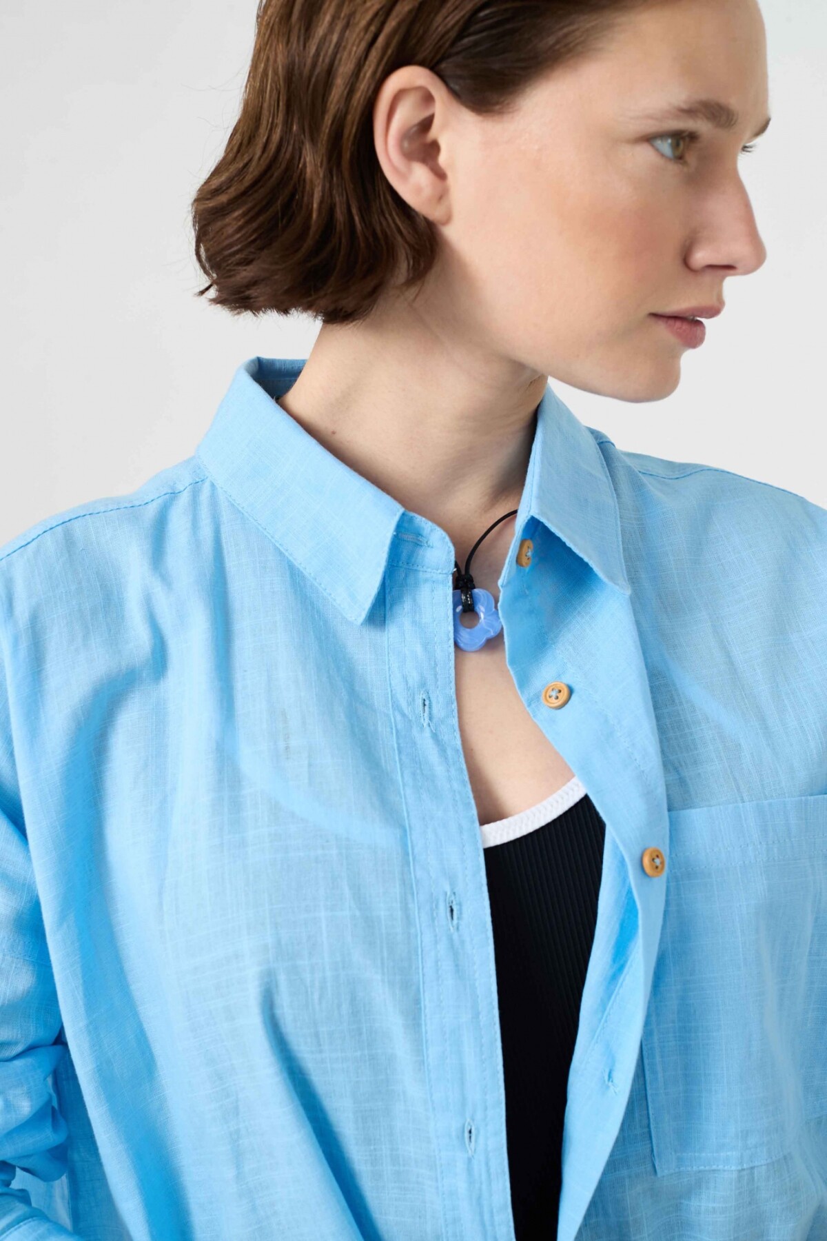 Camisa Aldara Celeste