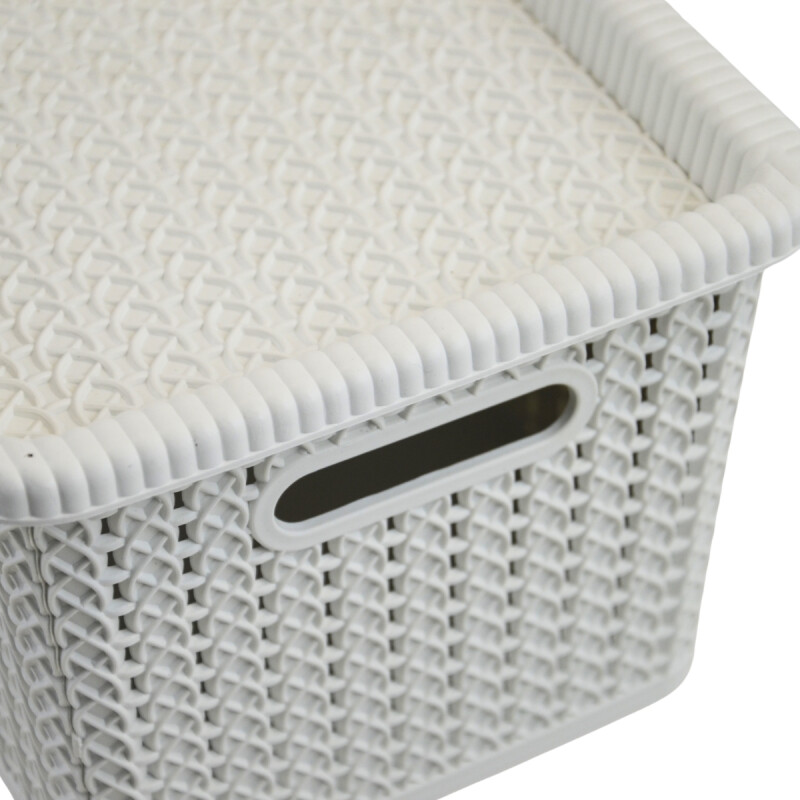 Caja organizadora simil ratán 5L BLANCO