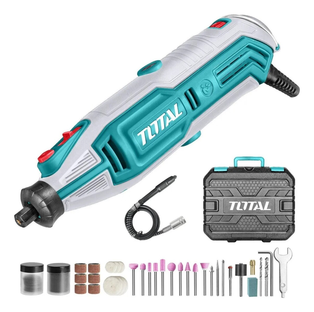 Kit Mini Torno Herramienta Rotativa Total 130W + 109 Accesorios 