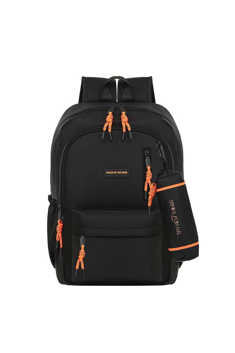 Mochila con cartuchera Trendy - Negro 