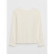 V-LS SLD RIB KNIT T IVORY FROST