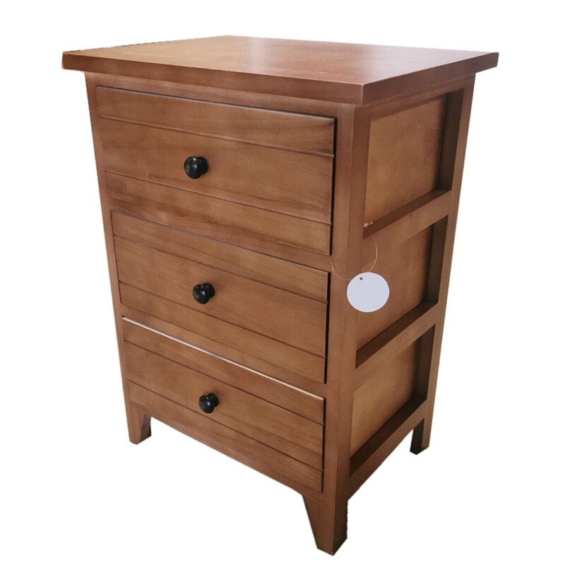 Mesa de luz Selecta en madera con 3 cajones Marrón