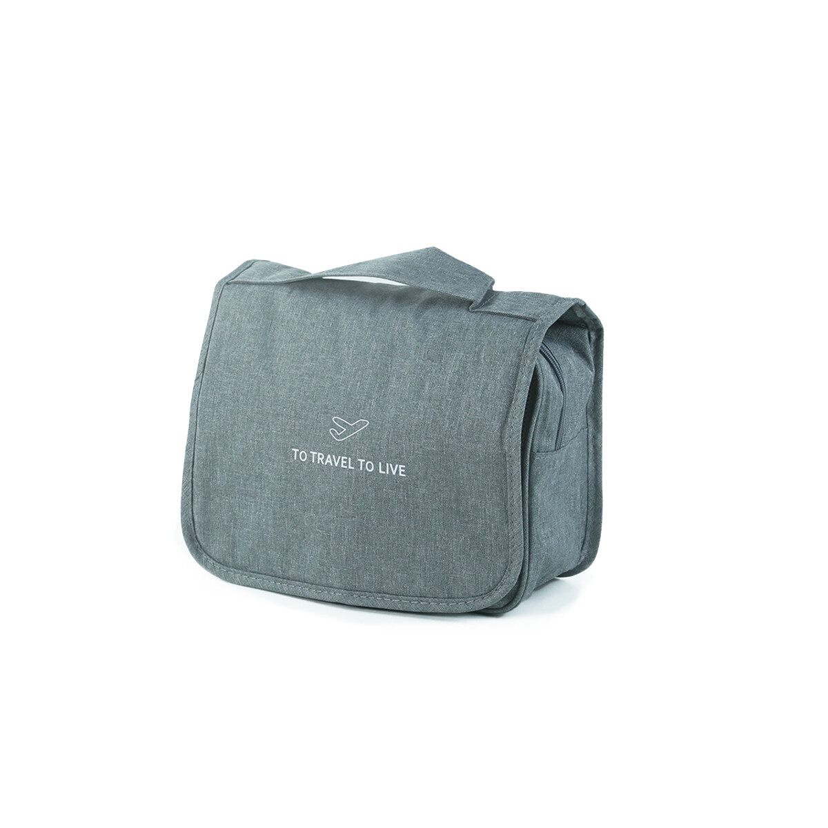 Neceser organizador con reparticiones y colgador - Gris 