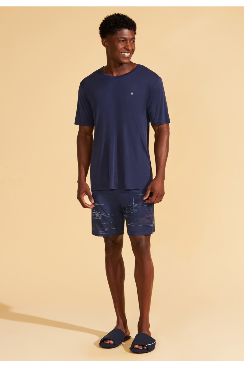 PIYAMA COMBINADO AZUL C/EST.PORTO-21389