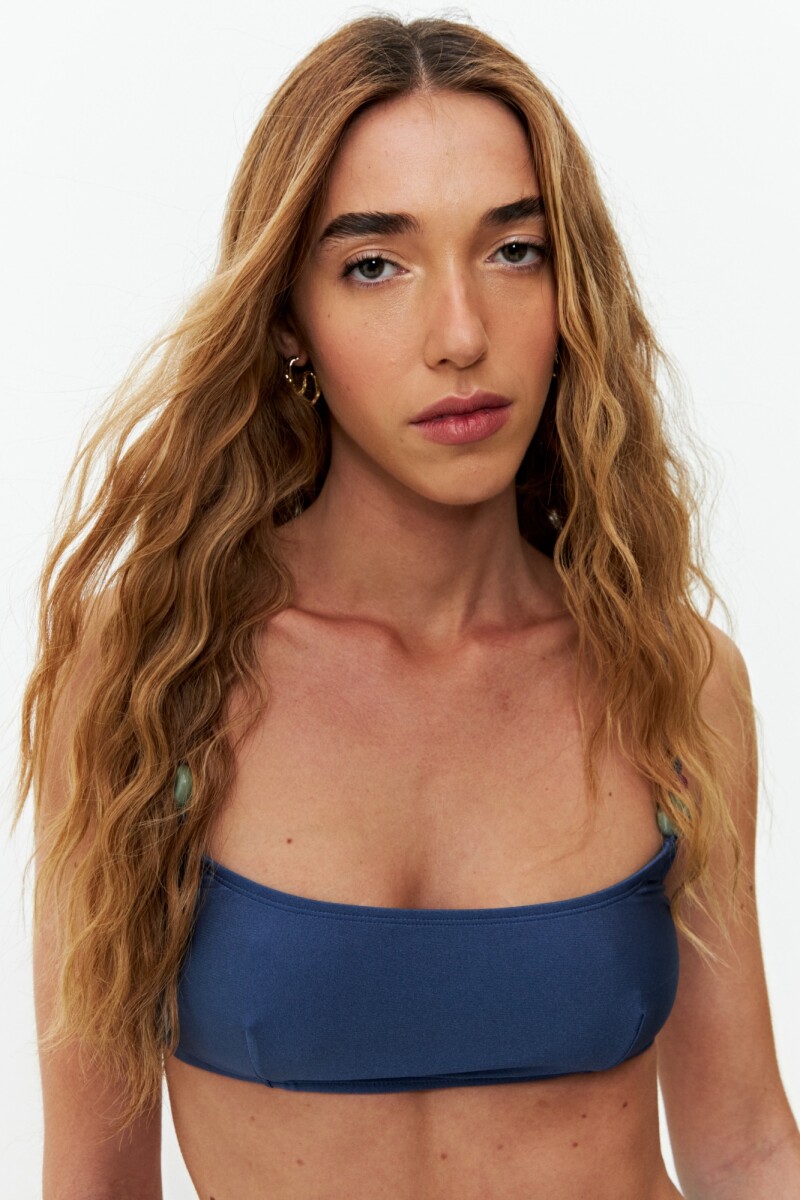 Bikini beads top - azul 