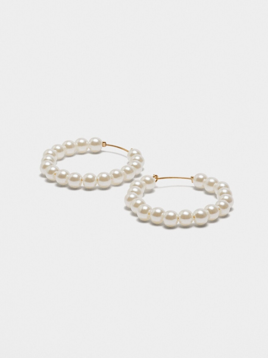Aros Con Perlas blanco