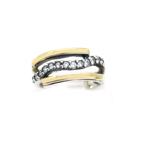 Anillo en Oro y Plata 925 con Zirconias Anillo en Oro y Plata 925 con Zirconias