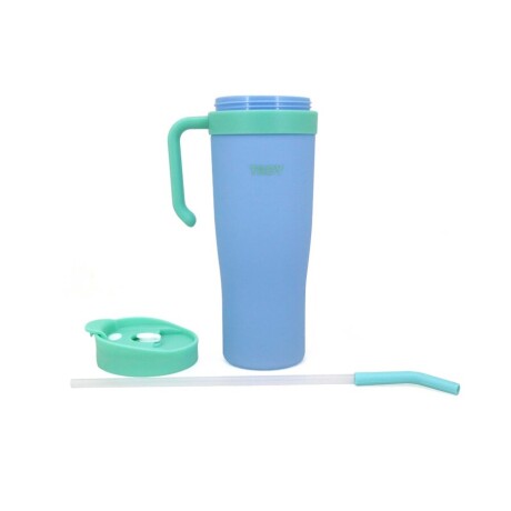 Vaso Trendy Con Tapa Sorbete Y Asa 1200ML CELESTE