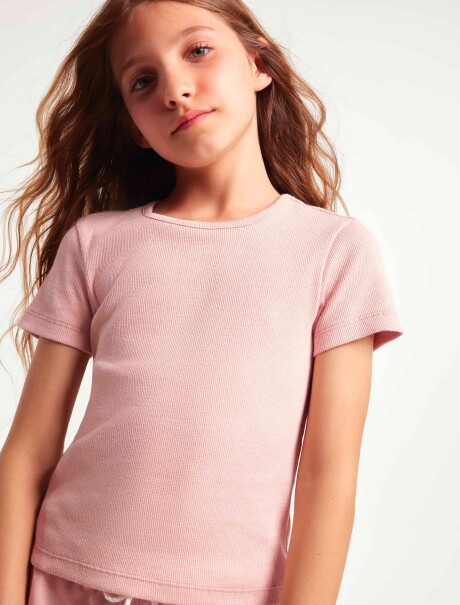 BLUSA CON BORDADO EN TELA ACANALADA ROSADO