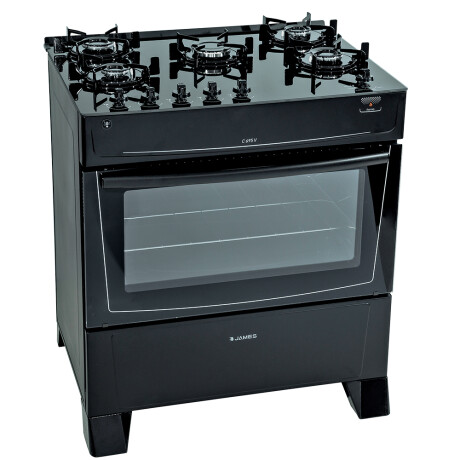 Cocina James 5H C-695 V negra con mesada de vidrio negro Cocina James 5H C-695 V negra con mesada de vidrio negro