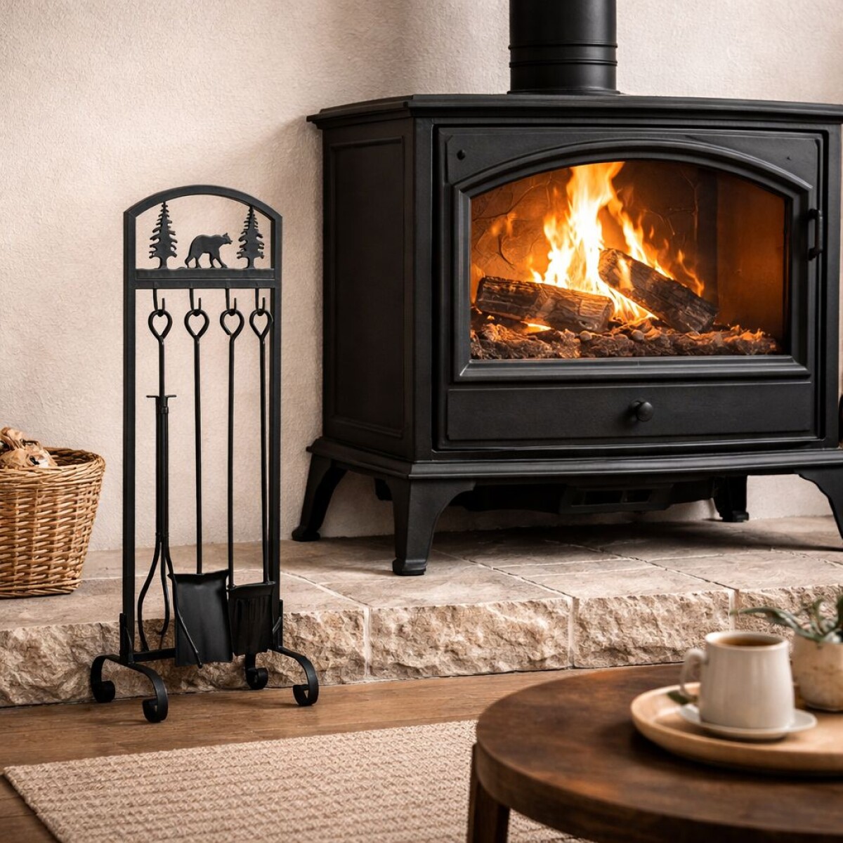 Set Atizadores para Estufa con Soporte 