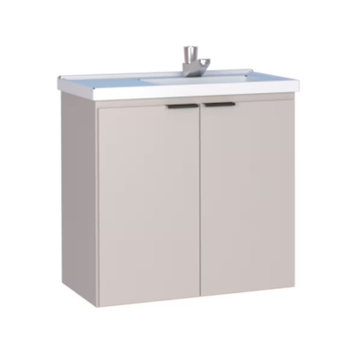Mueble De Baño Suspendido Aster Beige 60cm Con Bacha De Resina 