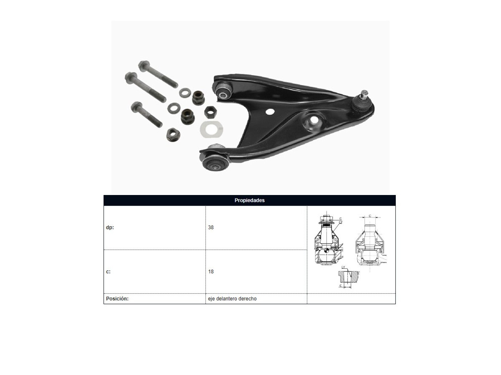 Parilla De Suspension Del Renault Sandero/Logan/Stepway 08-25 Der 