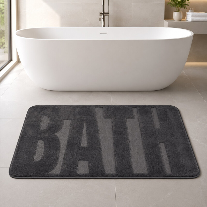 Alfombra de Baño Soft con Relieve 50x70cm Gris