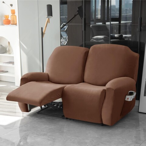Funda sillón reclinable 2 cuerpos lisa Marrón