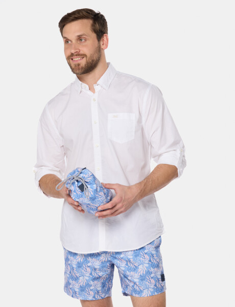 SHORT DE BAÑO ESTAMPADO Azul