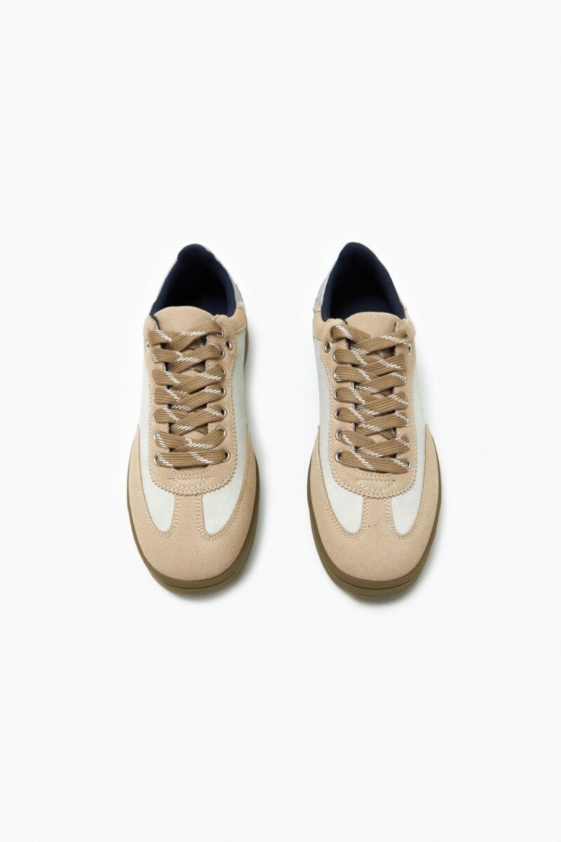 Zapatilla combinada beige