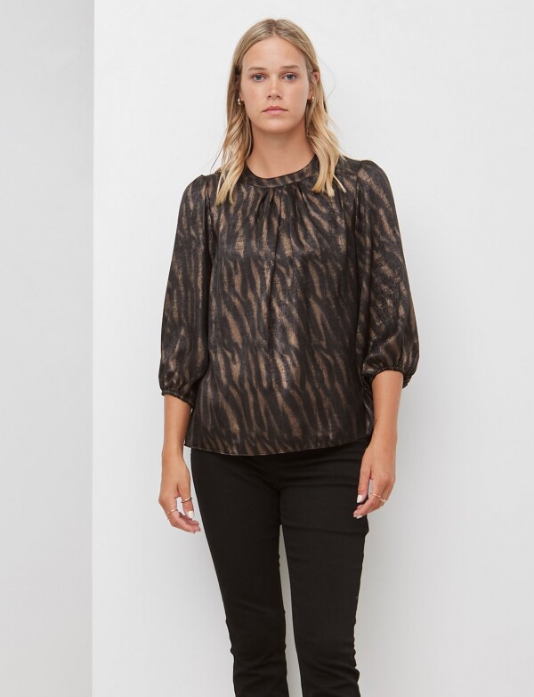 Blusa Brillo NEGRO/DORADO