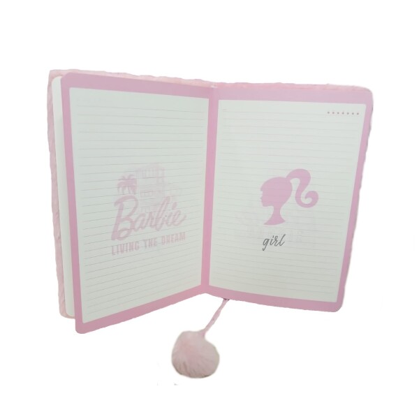 Cuaderno plush Barbie rosa
