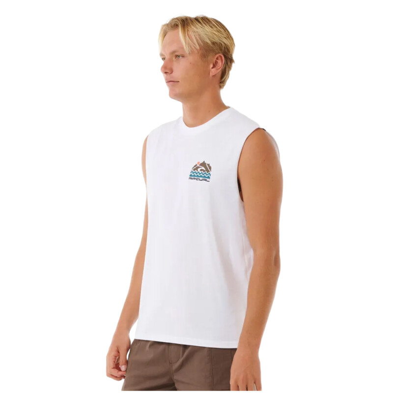 Remera Rip Curl Vaporcool Search Trek Muscle - Blanco Remera Rip Curl Vaporcool Search Trek Muscle - Blanco