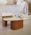 Mesa de Comedor Redonda Li­nea Manhattan Natural / Blanco