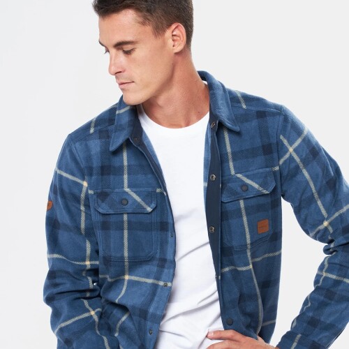 Camisa Hombre Polar A/Cuadros Legacy Piedra