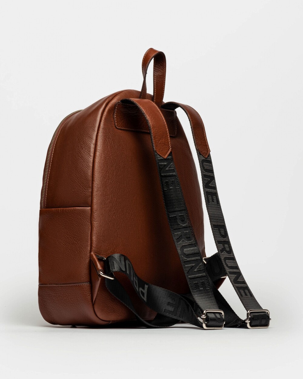 Mochila Urban En Cuero Liso Satinado Tabaco