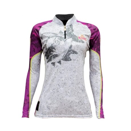 Remera de pesca FEMENINA con protección UV50+ KING BRASIL KFF611