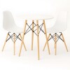 Juego de comedor Con Mesa Circular de 80cm + 2 Sillas Eames Blanco