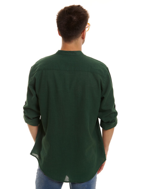 Camisa m/l lino verde