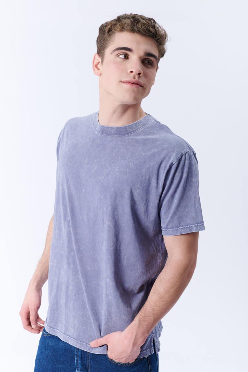 Remera Lavada Azul Piedra