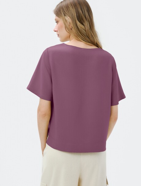 BLUSA CREPÉ MANGA CORTA VIOLETA