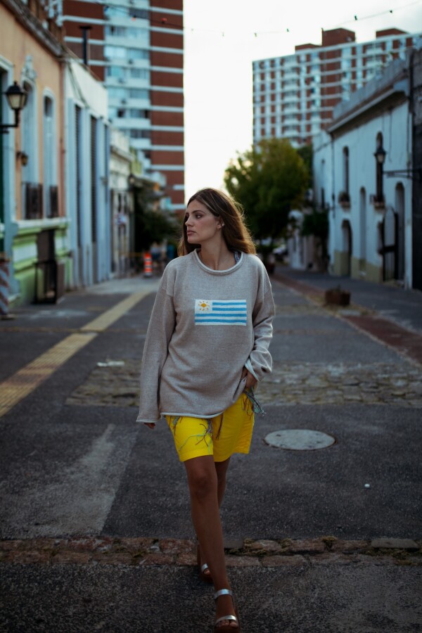 Sweater Flag Uruguay Beige