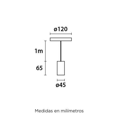 Colgante portalámparas negro E27 1500mm ajustable BM2000