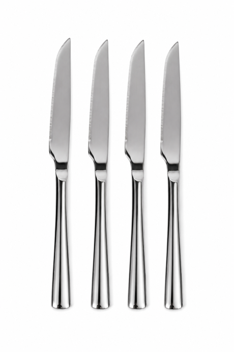 Cuchillo Asher De Postre Set 4 Un. Plateado Brillante Color Unico