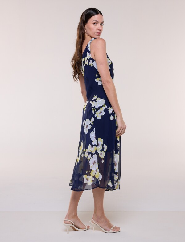 Conjunto Gasa Vestido & Capa AZUL