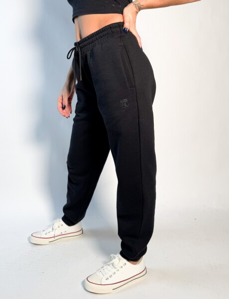 Jogger de algodon con puño Gaia Negro