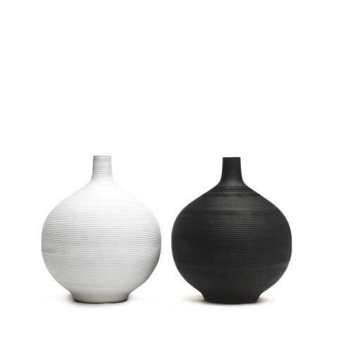 FLORERO CERAMICA D16x17CM BLANCO/NEGRO MATE FLORERO CERAMICA D16x17CM BLANCO/NEGRO MATE