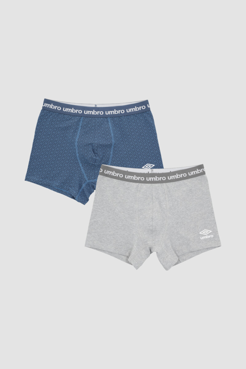 Boxer umbro pack x 2 alg/lyc - Azul piedra 