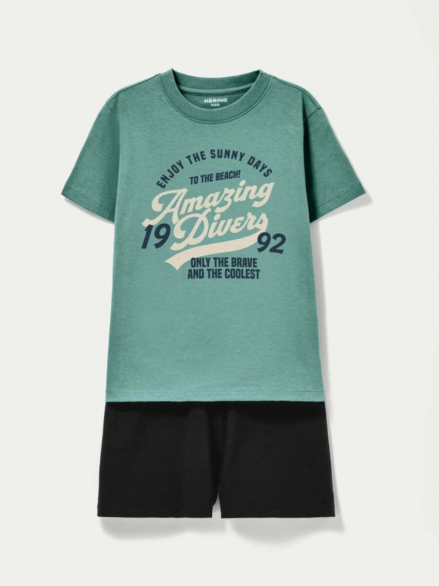 CONJUNTO INFANTIL CON ESTAMPADO - VERDE 