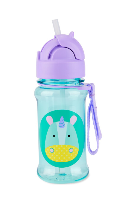 Botella de plástico Tritan, con sorbito, diseño unicornio Botella de plástico Tritan, con sorbito, diseño unicornio